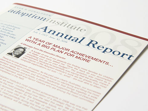 Evan B. Donaldson Adoption Institute annual report front cover.