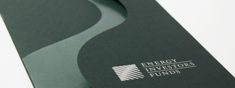 EIF annual meeting invite with die-cut and foil embossing