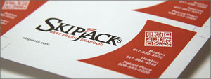SkipJacks new business cards with QR codes