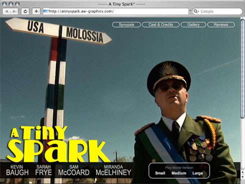 A Tiny Spark - movie trailer webpage